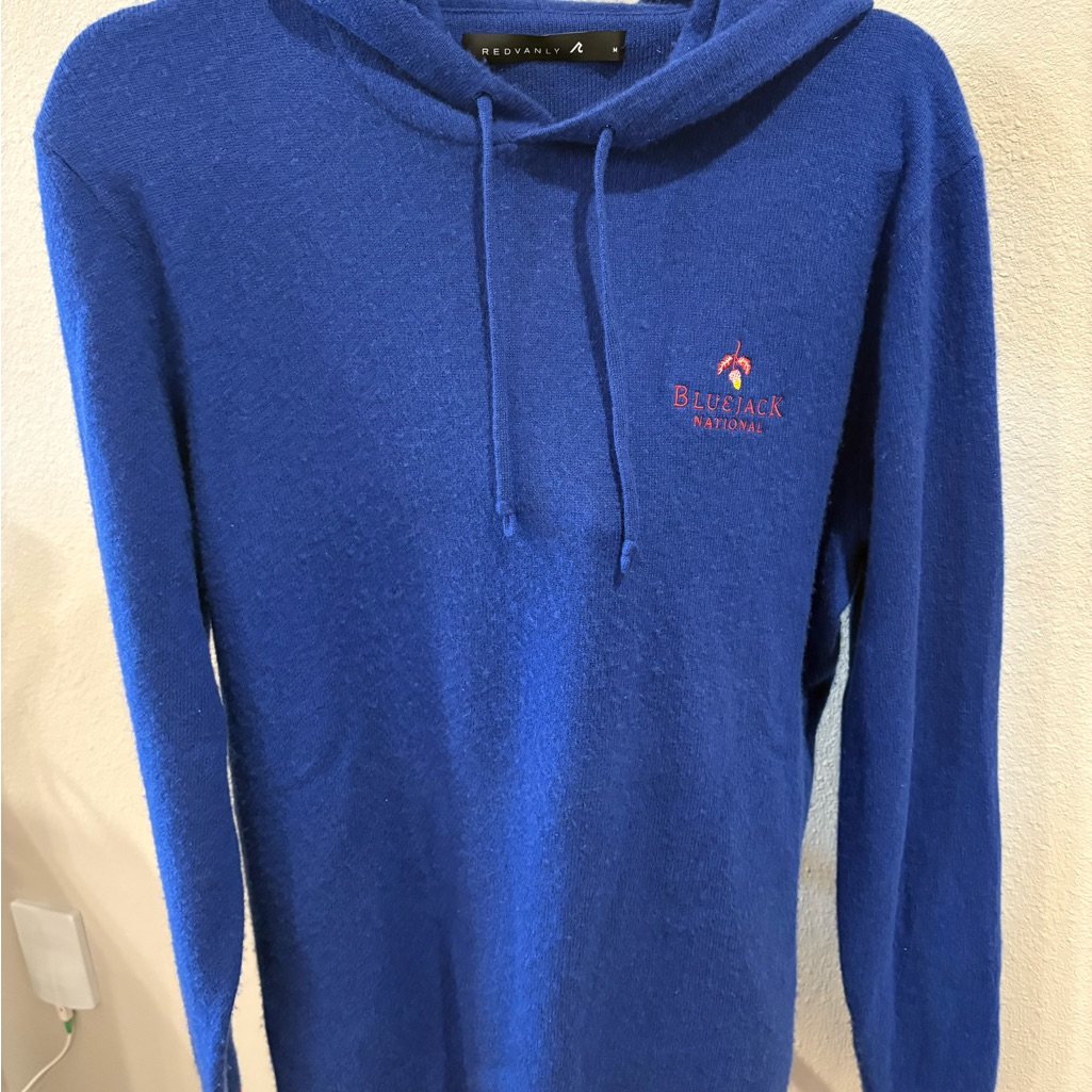 Redvanly Men’s Medium 100% Cashmere Hoodie With Bluejack National Logo!